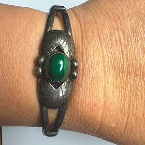 Malachite Sterling Silver 925 Cuff Bracelet